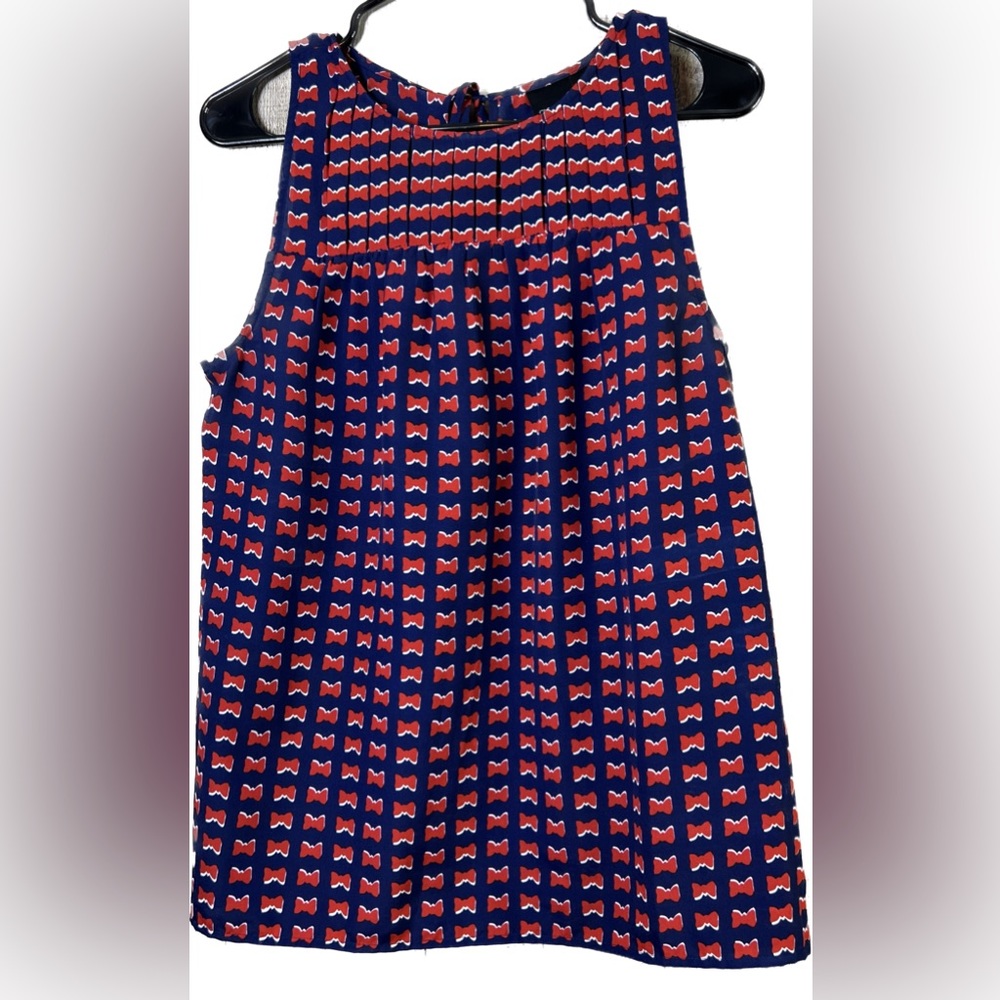 Cynthia Rowley Size Medium Sleeveless Navy Blue Tunic with Red Bows with…